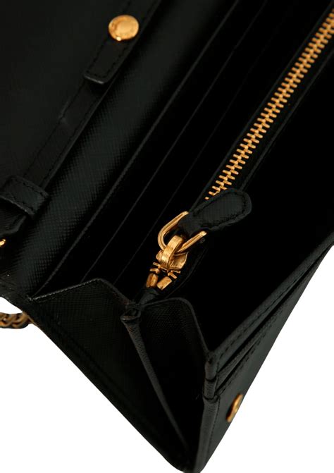 prada saffiano metal wallet on chain sling